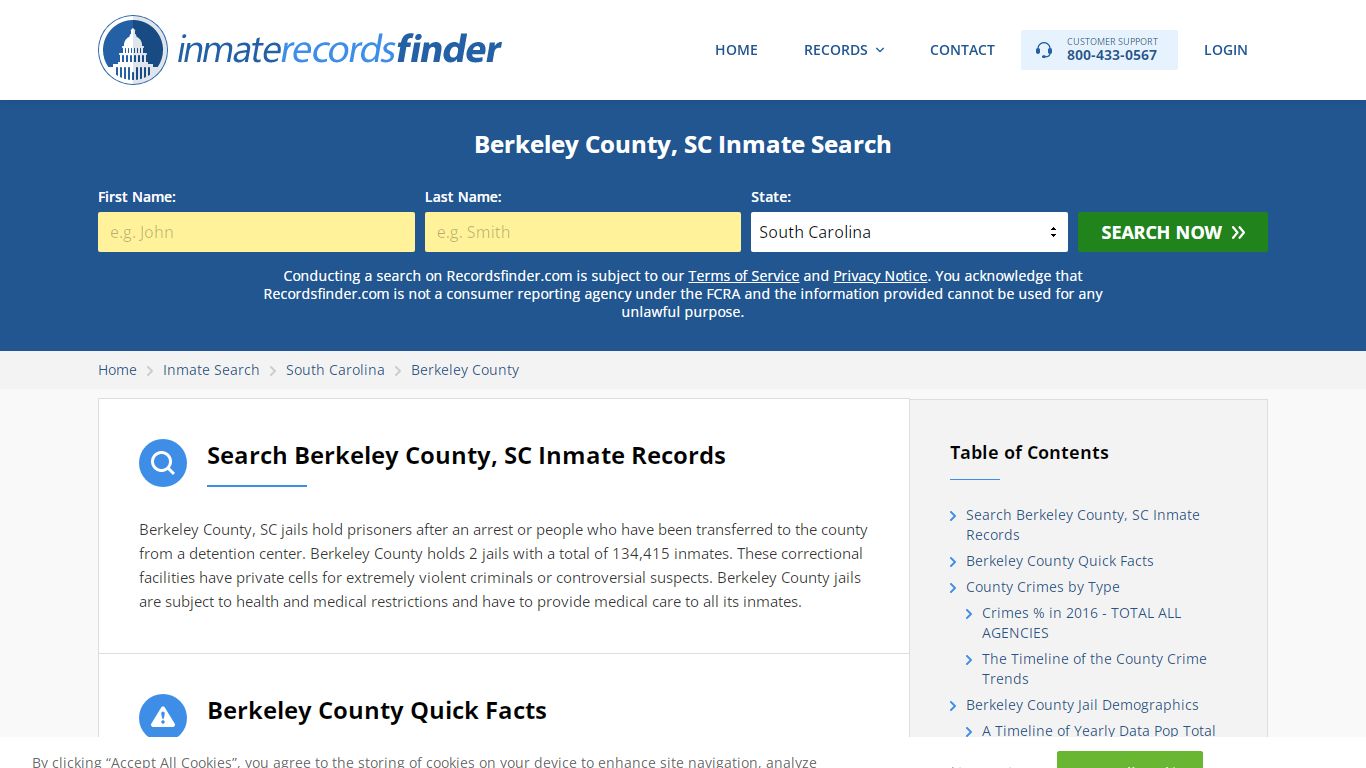 Berkeley County, SC Inmate Lookup & Jail Records Online