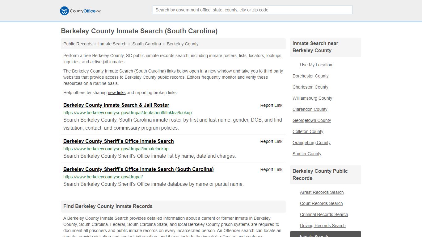 Inmate Search - Berkeley County, SC (Inmate Rosters ...